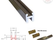 Boston Square Superior Header Kit - Adaptable to Boston Hinges - Brushed Nickel